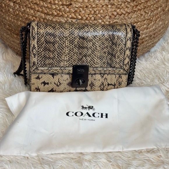 Coach Snakeskin Crossbody Bag with Chain Strap - Picture 5 of 8
